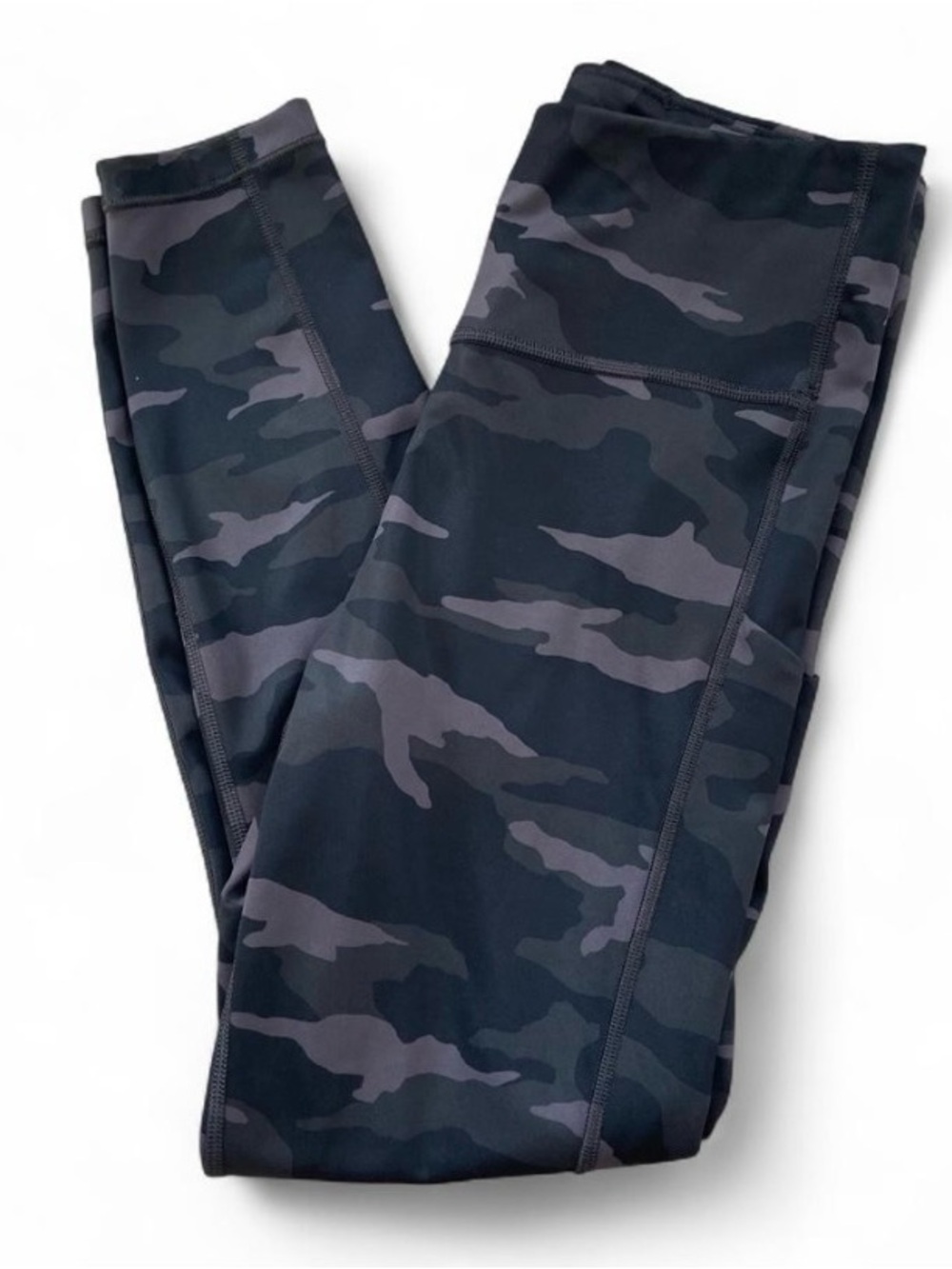 Athleta Black & Dark Gray Camouflage Leggings
